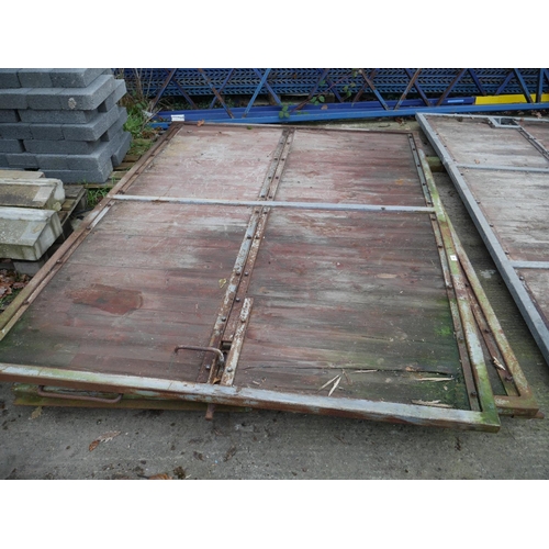 4 - PAIR OF GALVANIZED PANELLED DOORS