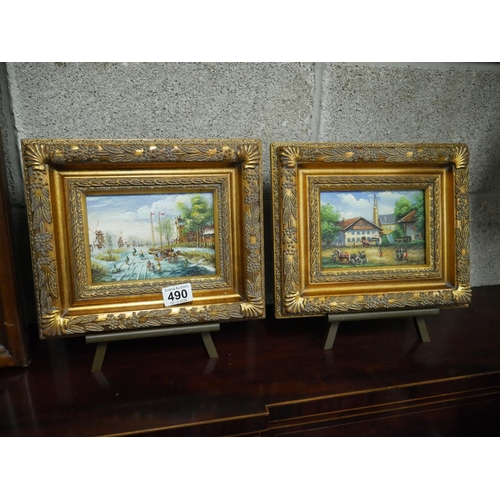 490 - PAIR OF GILT FRAMED PRINTS