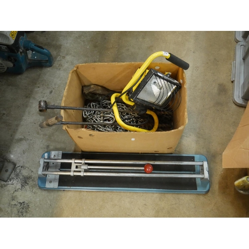 203 - BOX LOT & TILE CUTTER