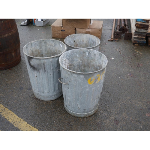 62 - 3 GALVANIZED BINS