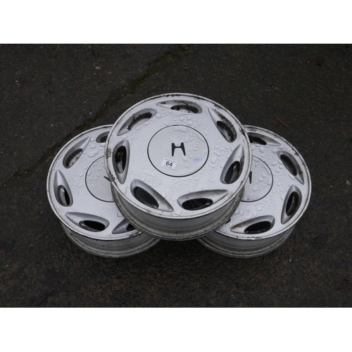 64 - 3 ORIGINAL HONDA ALLOY WHEELS