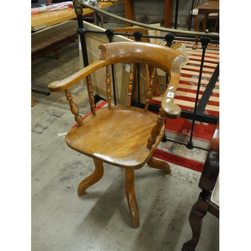 441 - 19TH C. OAK SWIVEL DESK CHAIR