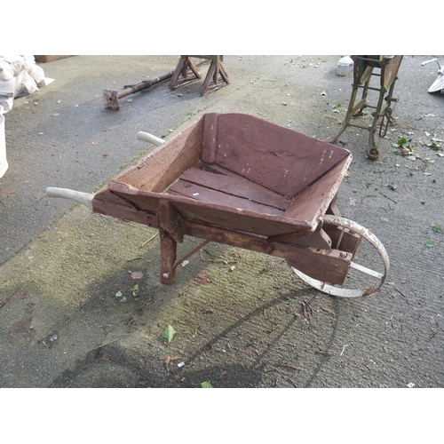 61 - WOODEN WHEELBARROW