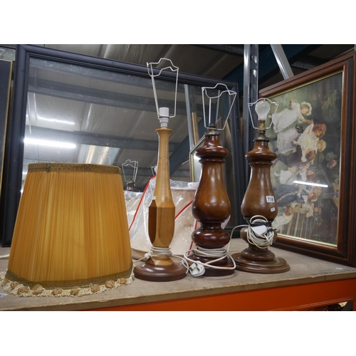 758 - 3 TURNED TABLE LAMPS