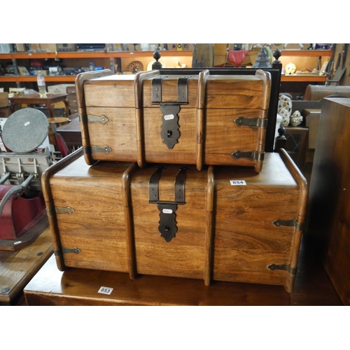 854 - 2 WOODEN TRUNKS