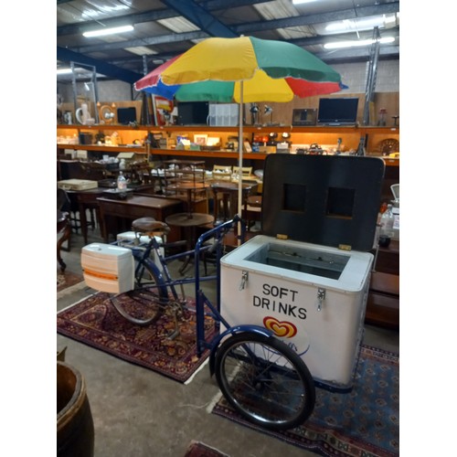 451 - VINTAGE PASHLEY ICE CREAM SELLERS BIKE WITH PARASOL