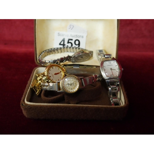 459 - BOX OF VINTAGE WATCHES ETC