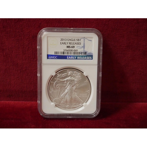 336 - 2013 GRADED SILVER EAGLE COIN