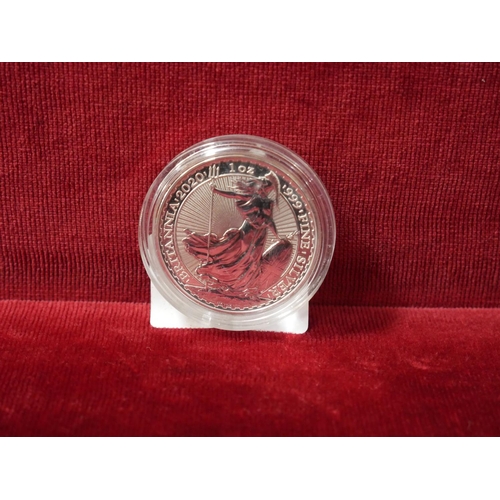 346 - SILVER BRITTANIA 2020 £5 COIN