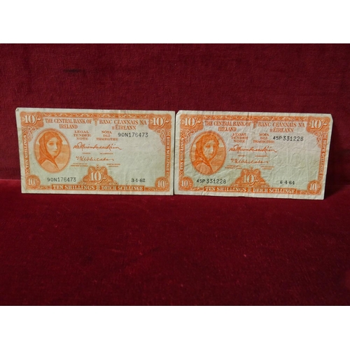 359 - 2 LADY LAVERY 10 SHILLING NOTES