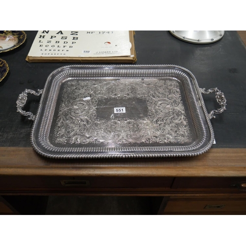 551 - LARGE SILVER PLATED TRAY