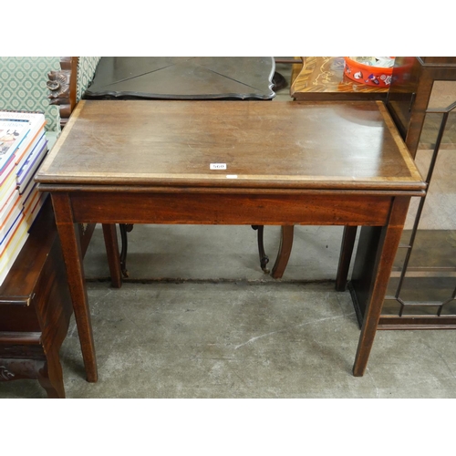 560 - INLAID ANTIQUE TURNOVER LEAF TABLE