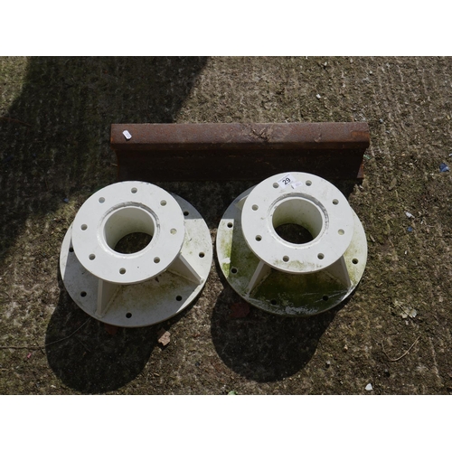 29 - 2 STEEL FLANGES & PART RAILWAY TRACT