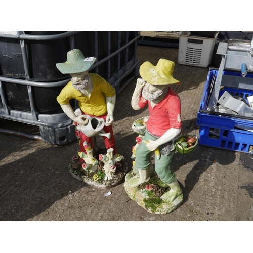 42 - 2 PAINTED GARDEN FIGURES