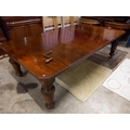 VICTORIAN EXTENSION TABLE WITH 2 LEAVES & WINDER & CENTRE SUPPORT LEG
