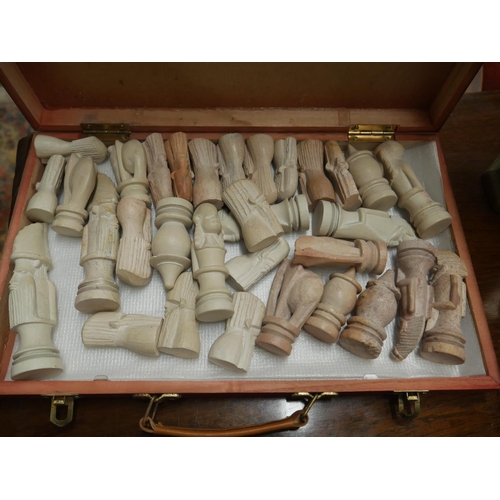 VINTAGE HAND CARVED CHESS SET