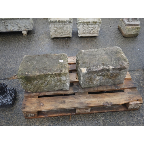 186 - PAIR OF CUT STONE BASES