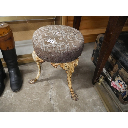 444 - VICTORIAN CAST IRON BASED STOOL