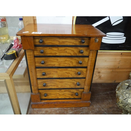 448 - VICTORIAN WELLINGTON CHEST WITH KEY