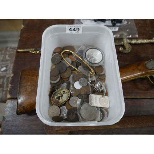 449 - BOX OF COINS