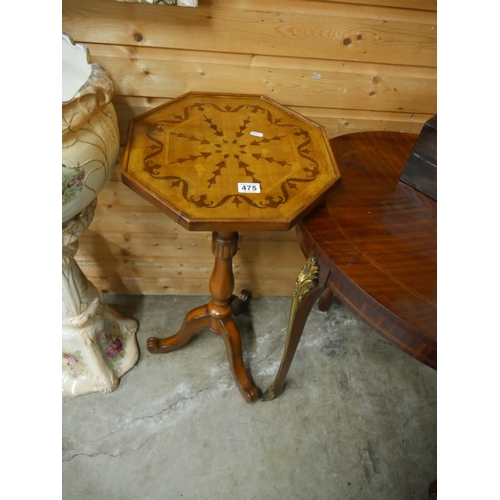 475 - INLAID WALNUT LAMP TABLE
