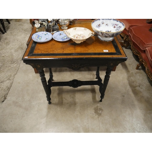 544 - VICTORIAN WALNUT AND EBONISED TABLE