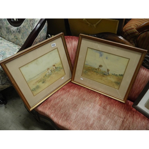 559 - PAIR OF VICTORIAN WATERCOLOURS SD