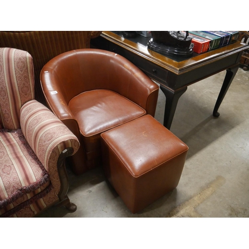 566 - TUB CHAIR AND STOOL