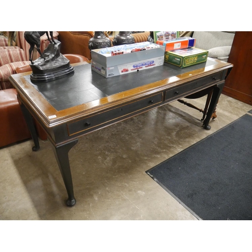 567 - PARTNERS DESK WITH LEATHER TOP
