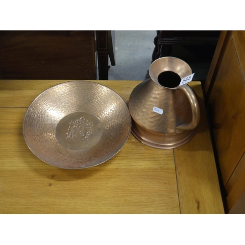 585 - COPPER JUG AND BOWL