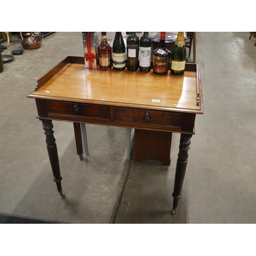 595 - VICTORIAN GALLERY BACK TABLE
