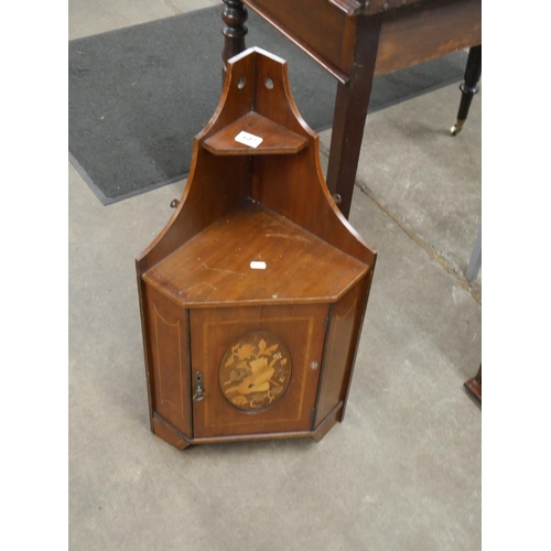 597 - ANTIQUE HANGING CORNER CABINET