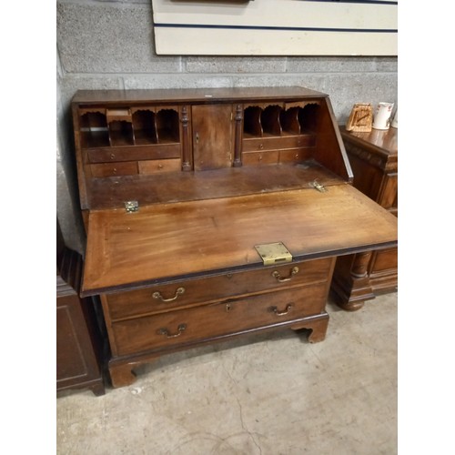 499 - GEORGIAN BUREAU WITH SECRET DRAWERS