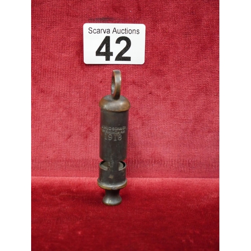 42 - 1918 WW1 WHISTLE