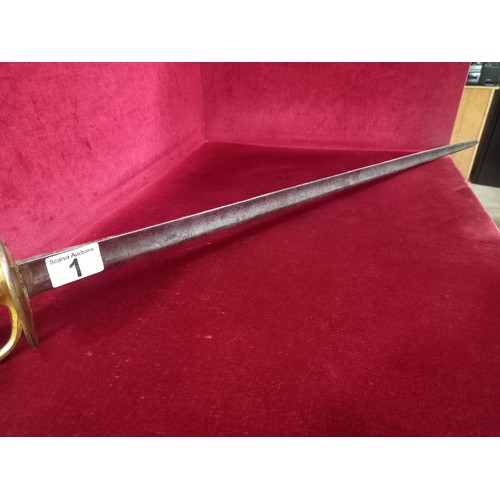 1 - INFANTRY OFFICER'S SWORD 1796 TOTAL LENGTH 39 INCHES