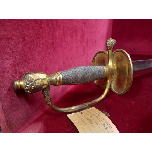 1 - INFANTRY OFFICER'S SWORD 1796 TOTAL LENGTH 39 INCHES