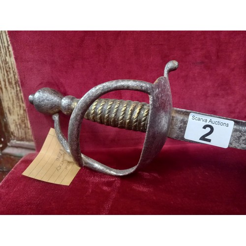 2 - BRITISH INFANTRY SWORD 1796 TOTAL LENGTH 30 1/2 INCHES