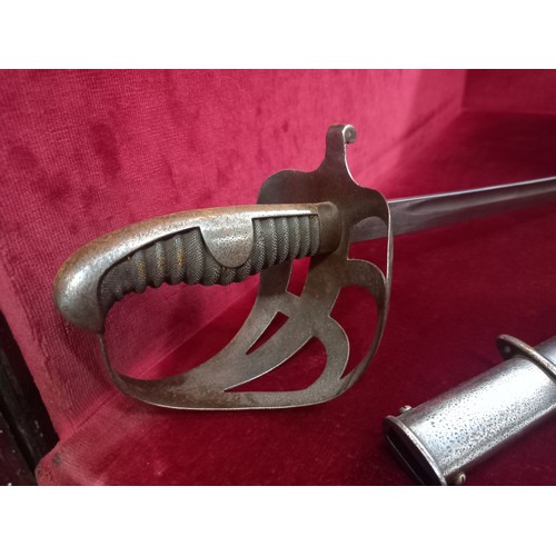 14 - SWORD AND SCABBARD TOTAL LENGTH 34 INCHES