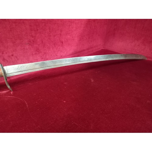 19 - BRITISH NAVAL SWORD 1770 TOTAL LENGTH 32 1/2 INCHES