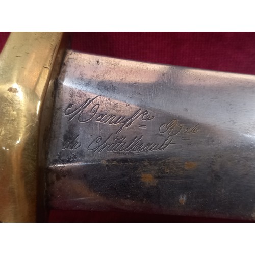 21 - FRENCH SIDEARM AND SCABBARD 1831 TOTAL LENGTH 26 1/2 INCHES