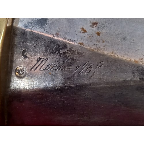 21 - FRENCH SIDEARM AND SCABBARD 1831 TOTAL LENGTH 26 1/2 INCHES