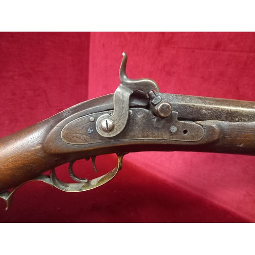 53 - PERCUSSION CAP RIFLE MECHANISM GOOD TOTAL LENGTH 54 INCHES