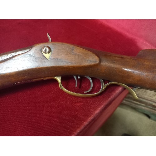 53 - PERCUSSION CAP RIFLE MECHANISM GOOD TOTAL LENGTH 54 INCHES