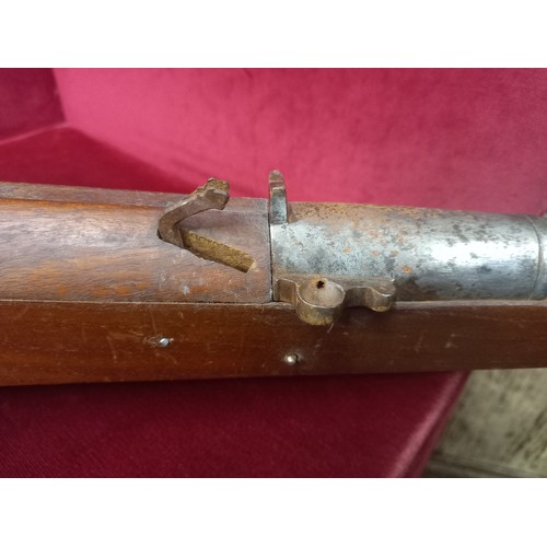 54 - MATCHLOCK GUN MECHANISM GOOD TOTAL LENGTH 75 1/2 INCHES