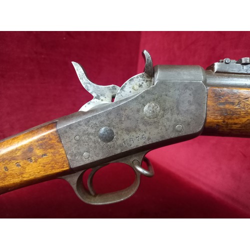 55 - SWEDISH ROLLING BLOCK RIFLE 1876 OBSOLETE CAL MECHANISM GOOD TOTAL LENGTH 49 INCHES
