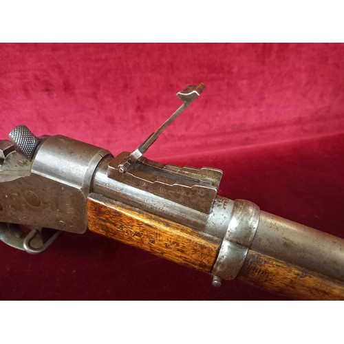 55 - SWEDISH ROLLING BLOCK RIFLE 1876 OBSOLETE CAL MECHANISM GOOD TOTAL LENGTH 49 INCHES