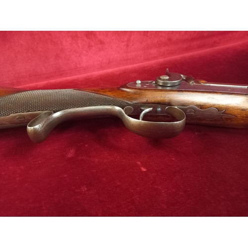 PERCUSSION RIFLE BY LOVAT OF RIPON, 28 INCH HEAVY OCTAGONAL BARREL ...