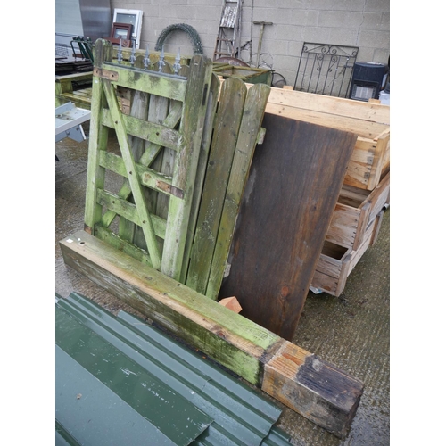 73 - WOODEN GATES AND POST