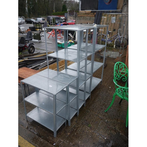 99 - LOT OF GALVANISED SHELVING