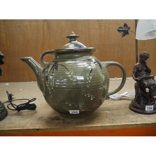195 - OVERSIZED MOYALLAN POTTERY TEAPOT